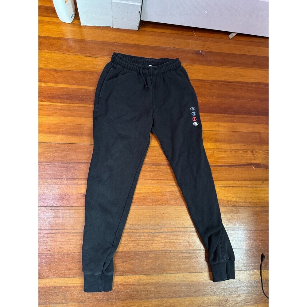 Champion Triple Logo Black Red White Fleece Jogger - Mens Small  Sweat Pants